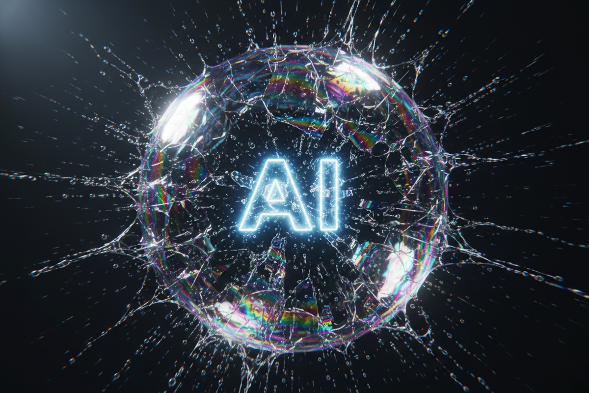 make it so AI is in the middle as in the AI bubble bursting 